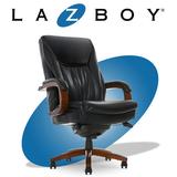 La-Z-Boy Edmonton Big & Tall Executive Office Chair w/ Comfort Core Cushions Upholstered in Black, Size 48.5 H x 28.5 W x 32.75 D in | Wayfair