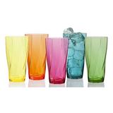 Creative Bath Twist 10 Piece 24 oz. Acrylic Drinking Glass Set Plastic, Size 7.0 H x 3.5 W in | Wayfair RM-TWS10ASST