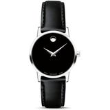 Museum Classic Black Leather Strap Watch - Black - Movado Watches