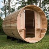 Almost Heaven Saunas Huntington 6 - Person Indoor/Outdoor Traditional Steam Sauna in Cedar in Brown, Size 77.0 H x 96.0 W x 72.0 D in | Wayfair