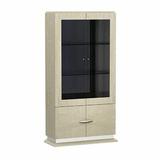 Brayden Studio® Sadye Wood & Glass China Cabinet Wood in Brown/White, Size 78.0 H x 17.0 W x 41.0 D in | Wayfair 0269E8F10C8046EAA2BAC5F015B2E0AC