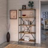 kathy ireland® Home by Ironworks 5 Shelf Etagere Bookcase in Vintage Golden Pine - Bush Furniture KI50108-03
