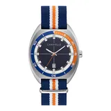 Caravelle by Bulova Men's Blue/Orange Nylon Strap Watch - 43B166, Size: Large, Multicolor