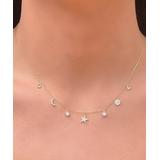 Golden Moon Women's Necklaces Gold - Crystal & 14k Gold-Plated Star & Moon Choker Necklace