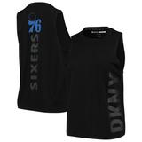 Philadelphia 76ers DKNY Sport Women's Athleisure Olivia Tri-Blend Tank Top - Black