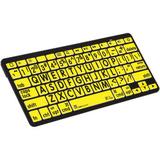 Logickeyboard XL Print American English Bluetooth 3.0 Mini Keyboard (Black on Yellow) LKBU-LPBY-BTON-US