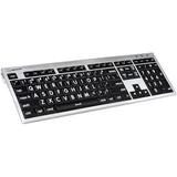 Logickeyboard Large Print ALBA Mac Pro American English Keyboard (White on Black) LKBU-LPRNTWB-CWMU-US