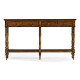 Jonathan Charles Fine Furniture Casually Country 58.25" Solid Wood Console Table Wood in Brown, Size 33.0 H x 58.25 W x 11.0 D in | Wayfair