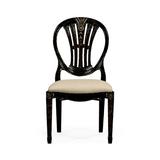 Jonathan Charles Fine Furniture Country Farmhouse Hepplewhite Wheatsheaf Solid Wood Dining Chair Wood/Upholstered in Orange/Black | Wayfair