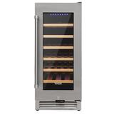 Thor Kitchen 33 Bottle Single Zone Freestanding Wine Refrigerator in Gray, Size 34.25 H x 22.81 W x 15.0 D in | Wayfair TWC1501