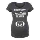 Bloom Maternity Women's Tee Shirts HEATHER - Heather Charcoal '1st Football Season' Maternity Scoop Neck Tee