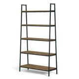 "Ailis 71.5"" Brown Pine Wood Metal Frame Etagere Bookcase Five-shelf Media Tower - Glamour Home GHDSV-1161"
