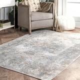 Brown/Gray Area Rug - House of Hampton® Andrus Oriental Silver Area Rug Polyester/Polypropylene in Brown/Gray, Size 60.0 W x 0.32 D in | Wayfair