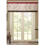 Madison Park Serene Embroidered Window Valance, Red, 18 In X 50 In