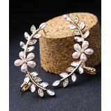 Don't AsK Women's Earrings Rose - Rose Crystal & Goldtone Pearl-Accent Floral Ear Climbers