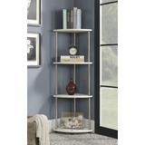 Designs2Go 4 Tier Corner Shelf in White - Convenience Concepts 111075W