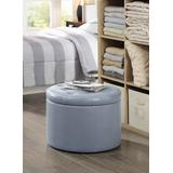 Designs4Comfort Round Shoe Ottoman in Gray - Convenience Concepts 161546GY