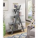 "Oxford ""A"" Frame Bookshelf in Gray - Convenience Concepts 203060GY"