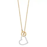 "10k Gold 1/10 Carat T.W. Diamond Heart Dangle Necklace, Women's, Size: 17"", White"