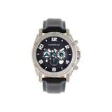 Morphic M73 Series Chronograph Leather-Band Watch Silver/Black One Size MPH7302