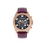 Morphic M73 Series Chronograph Leather-Band Watch Rose Gold/Charcoal One Size MPH7305