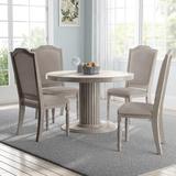 Laurel Foundry Modern Farmhouse® Jedidiah 5 Piece Dining Set Wood/Upholstered Chairs in Brown/Gray, Size 30.6 H in | Wayfair