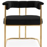 ModShop Shoreditch Dining Chair Upholstered/Velvet in Black, Size 29.5 H x 27.0 W x 24.0 D in | Wayfair ACC01324b