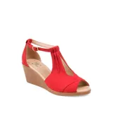 Journee Collection Women's Comfort Kedzie Wedges, Red, 12M