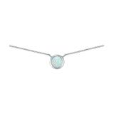 Enduring Jewels Women's Necklaces silver - Simulated Opal & Sterling Silver Round Choker
