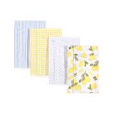 Hudson Baby Girls' Burpcloths Lemons - Yellow Lemon Flannel Burp Cloth - Set of Four