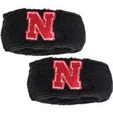 adidas Black Nebraska Huskers Two-Pack Terry Wristbands