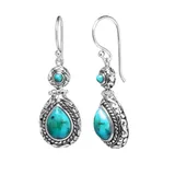 Infinity Silver Sterling Silver Enhanced Circle And Teardrop Earrings