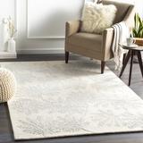 Charlton Home® Palm Floral Handmade Tufted Wool Cream Area Rug Viscose/Wool in Brown/White, Size 72.0 W x 0.43 D in | Wayfair