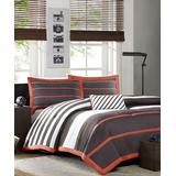 Main Street Comforter Sets Orange/Grey - Gray & Orange Stripe Christina Comforter Set