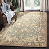 Charlton Home® Tingley Oriental Handmade Tufted Wool Teal/Camel Area Rug Wool in Blue/Brown/Green, Size 120.0 H x 96.0 W x 0.31 D in | Wayfair