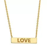 "10k Gold ""Love"" Bar Necklace, Women's, Size: 16"", Yellow"
