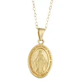 "14k Gold Miraculous Medal Pendant Necklace, Women's, Size: 18"", Yellow"