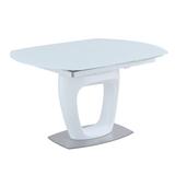 Orren Ellis Bridgton Extendable Dining Table Glass/Metal in Gray/White, Size 30.31 H in | Wayfair 3C0110C0241F4FBC82630A5548C6D071