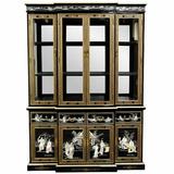 Bungalow Rose Dianah Lighted China Cabinet Wood in Black/Brown, Size 82.0 H x 56.0 W x 16.0 D in | Wayfair D86B4D4DDFBD484B97655C0A4D247740