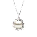 Enduring Jewels Women's Necklaces silver/white - Cultured Pearl & Sterling Silver Braided Circle Pendant Necklace
