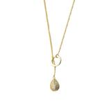 Amy and Annette Women's Necklaces Gold - Crystal & 14k Gold-Plated Egg Lariat Necklace