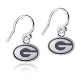 Dayna Designs Georgia Bulldogs Silver Dangle Earrings