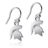 Dayna Designs Michigan State Spartans Silver Dangle Earrings