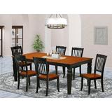 August Grove® Labriola 7 - Piece Extendable Rubberwood Solid Wood Dining Set Wood in Black, Size 30.0 H in | Wayfair