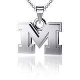Dayna Designs Michigan Wolverines Silver Small Pendant Necklace