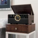 Victrola 6-in-1 Wood Empire Bluetooth Decorative Record Player w/ 3-Speed Turntable in Yellow, Size 8.7 H x 18.9 W x 15.0 D in | Wayfair