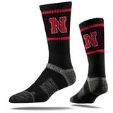Men's Strideline Black Nebraska Huskers Primary Logo Crew Socks