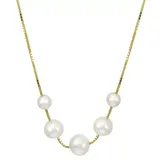 "PearLustre by Imperial 10k Gold Freshwater Cultured Pearl Center Station Necklace, Women's, Size: 18"", White"
