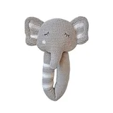 Living Textiles Baby Knit Rattle, Med Grey