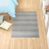 George Oliver Amritpal Striped Handwoven Flatweave Silver Area Rug Viscose in Brown/Gray, Size 108.0 H x 108.0 W x 0.5 D in | Wayfair